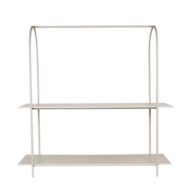 Metal Shelf with 2 Shelves and Rod In Ivory
