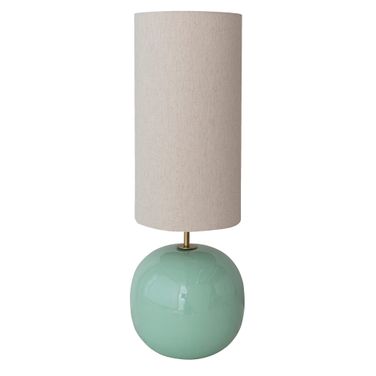 Metal Table Lamp with Fabric Shade In Green