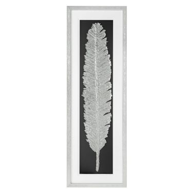 Metallic Feather Shadow Box In Silver