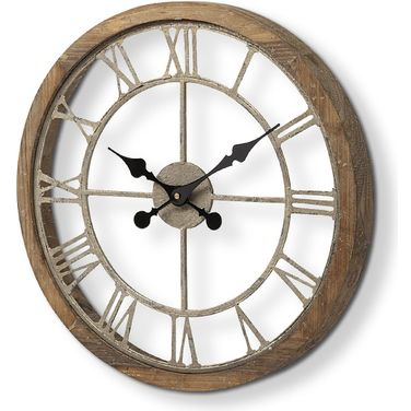 Mething 19 Inch Wall Clock In Brown