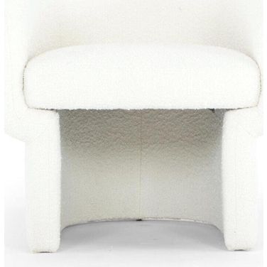 Metro Jessie Accent Chair In White Boucle Upholstery