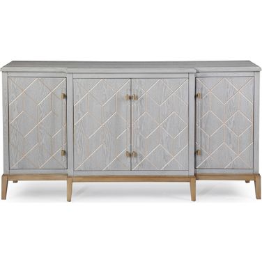 Metro Oyster White and Bronzed Metal Server