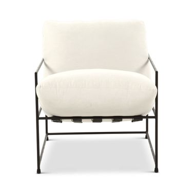 Metro Trent Accent Chair In Washed White Upholstery