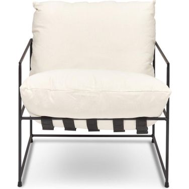 Metro Trent Accent Chair In Washed White Upholstery