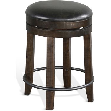 Homestead Counter Swivel Stool with Cushion Seat Set of 2 In Tobacco