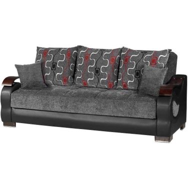Metroplex Upholstered Convertible Sofabed with Storage In Gray