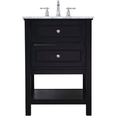 Metropolis 24 Inch Single Bathroom Vanity Set In Black
