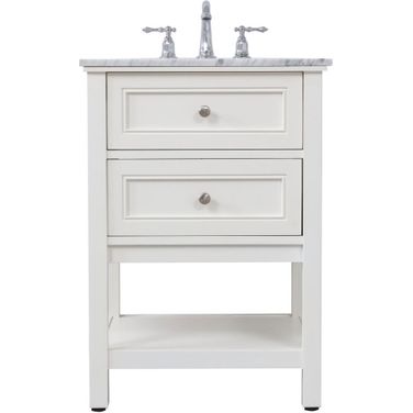 Metropolis 24 Inch Single Bathroom Vanity Set In White