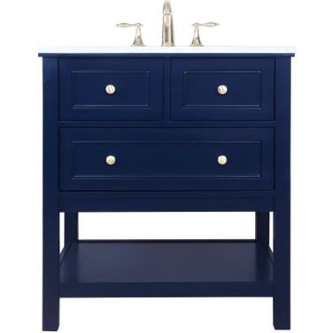 Metropolis 30 Inch Single Bathroom Vanity In Blue