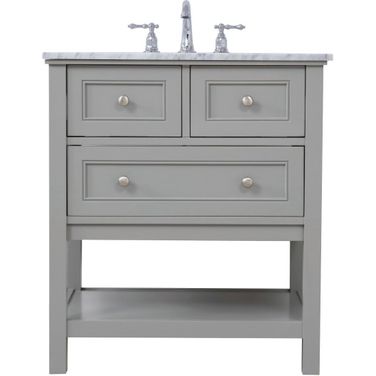 Metropolis 30 Inch Single Bathroom Vanity Set In Grey