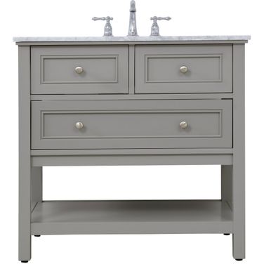 Metropolis 36 Inch Single Bathroom Vanity Set In Grey