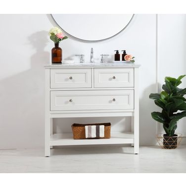 Metropolis 36 Inch Single Bathroom Vanity Set In White