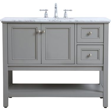 Metropolis 42 Inch Single Bathroom Vanity Set In Grey