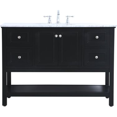 Metropolis 48 Inch Single Bathroom Vanity Set In Black