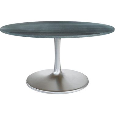 Metropolis Dining Table 60" In Gray and Silver