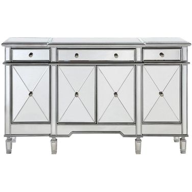 Contempo 60" Hand Rubbed Antique Silver Cabinet