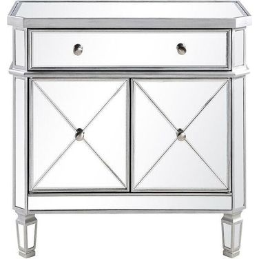Contempo 32" Hand Rubbed Antique Silver Cabinet
