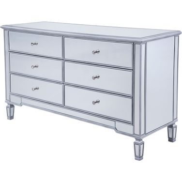 Contempo 60" Hand Rubbed Antique Silver Dresser