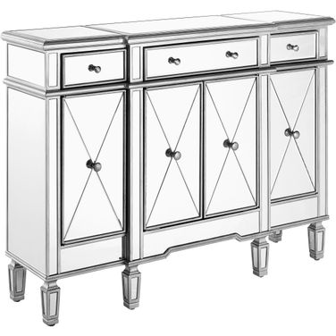 Contempo 48" Hand Rubbed Antique Silver Cabinet