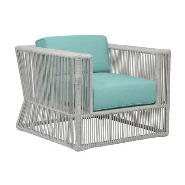 Miami Club Chair in Dupione Celeste