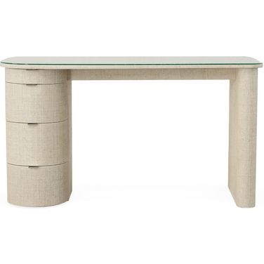 Micco Desk With Glass Top In Off White