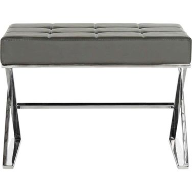 Micha Grey and Chrome Ottoman