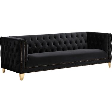 Michelle Velvet Sofa In Black