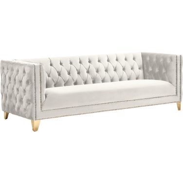 Michelle Velvet Sofa In Cream