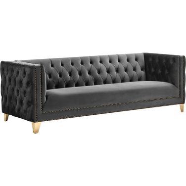 Michelle Velvet Sofa In Grey