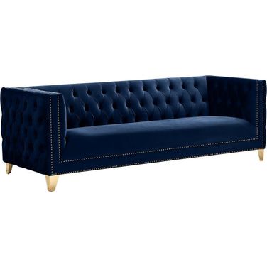 Michelle Velvet Sofa In Navy