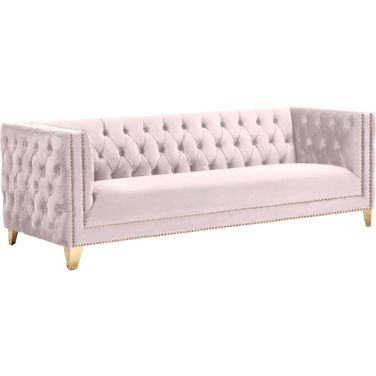 Michelle Velvet Sofa In Pink