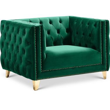 Michelle Velvet Chair In Green