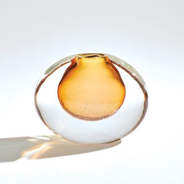 Micro Bubble Small Vase In Amber