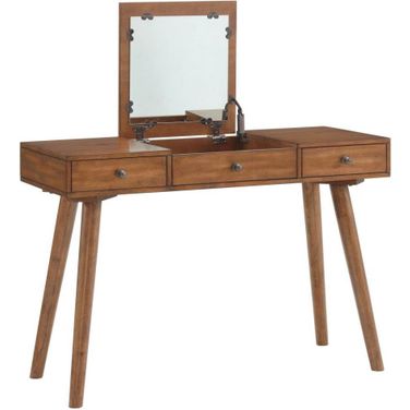 MidCentury Modern Vanity Or Desk In Cinnamon