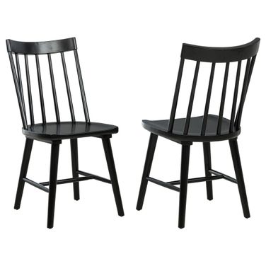 Middleton Solid Wood Dining Side Chair Set of 2 In Black