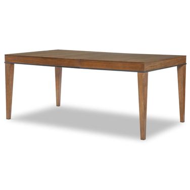 Midland Rectangular Dining Table In Warm Amber