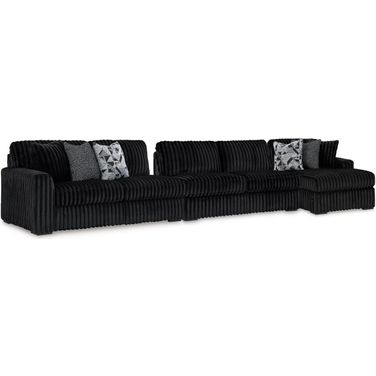 Midnight-Madness 3-Piece Sectional with Chaise In Onyx