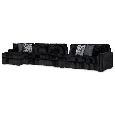 Midnight-Madness 3-Piece Sectional with LAF Chaise In Onyx