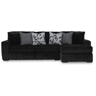 Midnight-Madness 3-Piece Sectional with RAF Chaise In Onyx