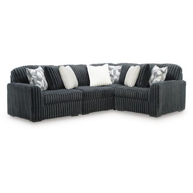 Midnight-Madness 4-Piece Sectional In Gunmetal