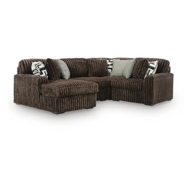 Midnight-Madness 4-Piece Sectional with LAF Chaise In Chocolate