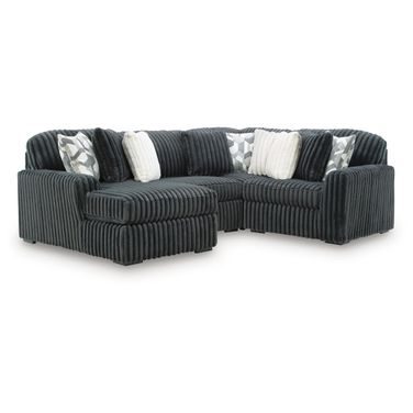 Midnight-Madness 4-Piece Sectional with LAF Chaise In Gunmetal