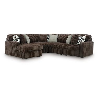 Midnight-Madness 5-Piece LAF Sectional with Chaise In Chocolate