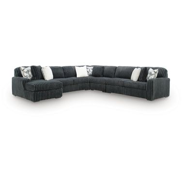 Midnight-Madness 5-Piece Sectional with LAF Chaise In Gunmetal