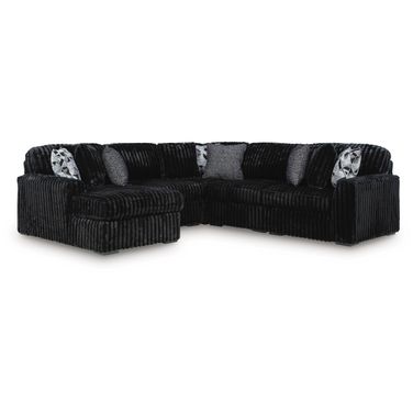 Midnight-Madness 5-Piece Sectional with LAF Chaise In Onyx