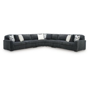 Midnight-Madness 5-Piece Sofa Sectional In Gunmetal