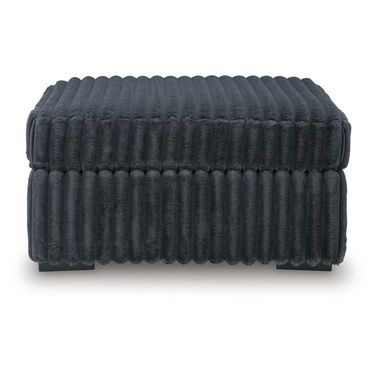Midnight-Madness Oversized Accent Ottoman In Gunmetal