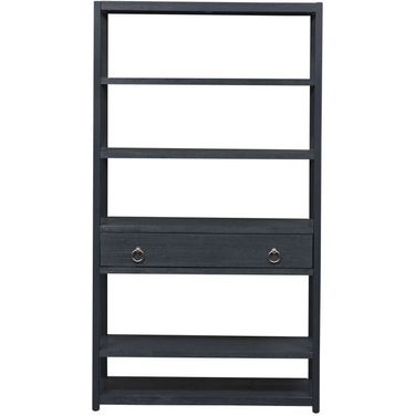 Midnight Wire Brushed Denim 1 Drawer Accent Bookcase