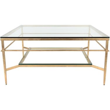 Mieka Cocktail Table In Gold and Glass