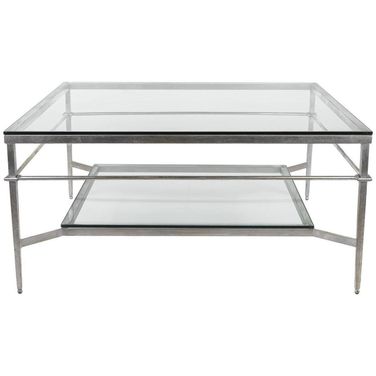 Mieka Cocktail Table In Silver And Glass
